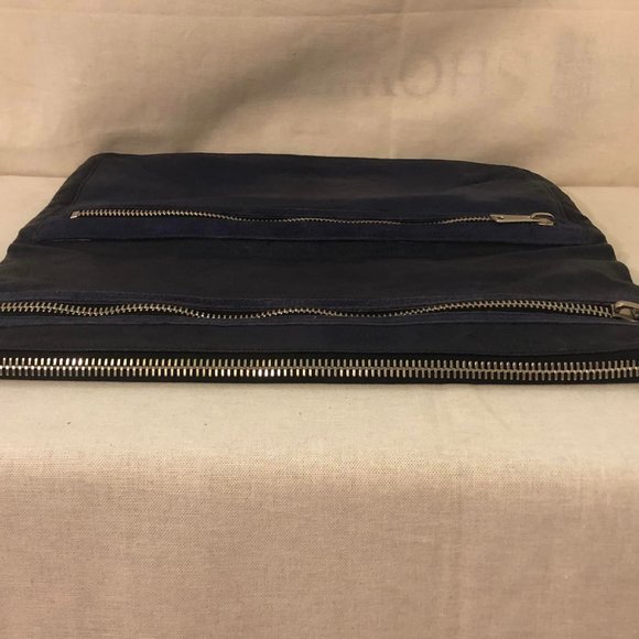 Alexander Wang Large Fold over Blue Leather Clutch